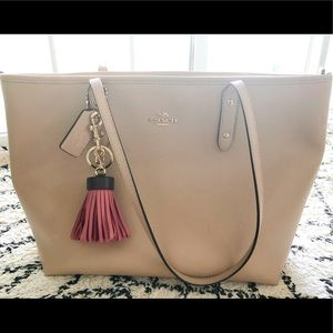 Coach City Tote with Coach Tassel Bag Charm.